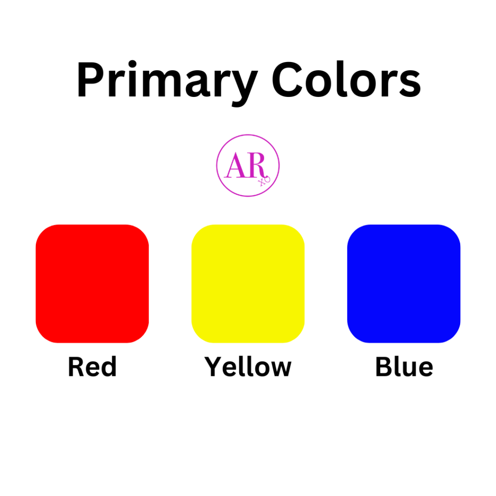 primary colors red, yellow, and blue