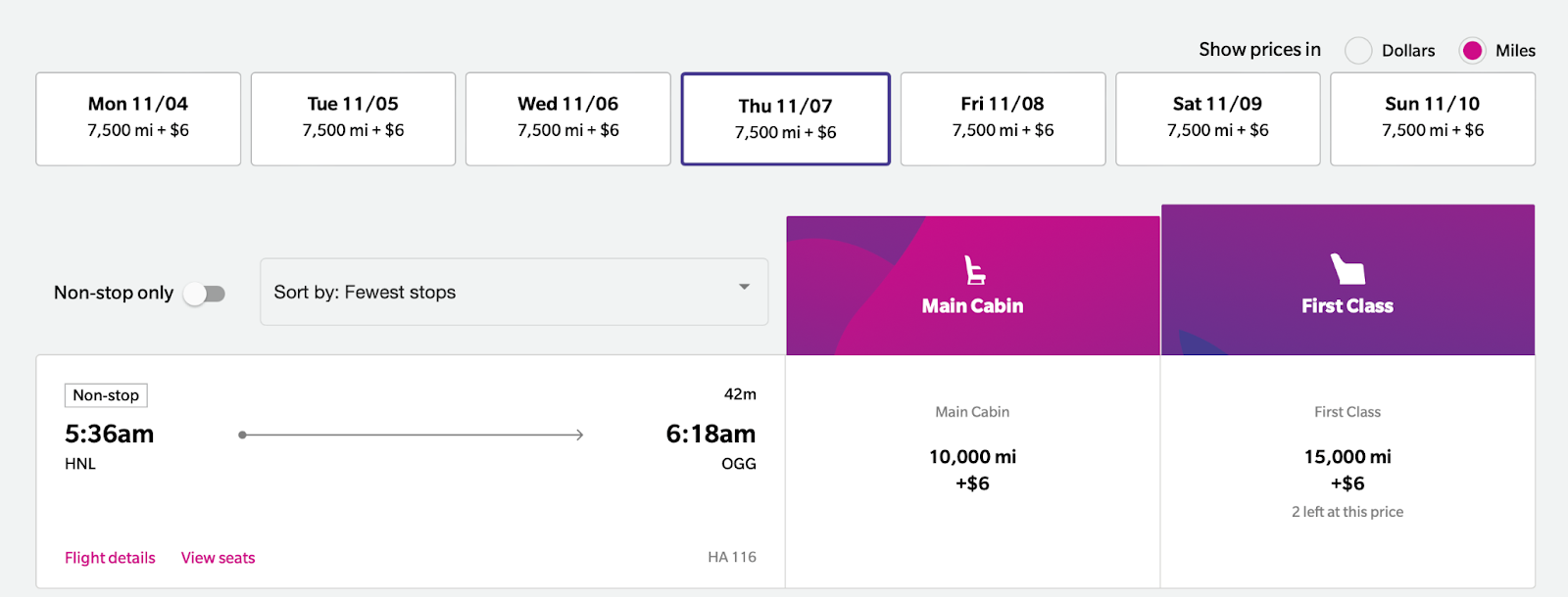 inter-island flight on Hawaiian Airlines