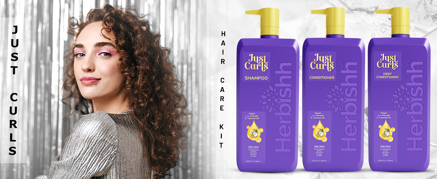 Just Curls shampoo, conditioner and deep conditioner