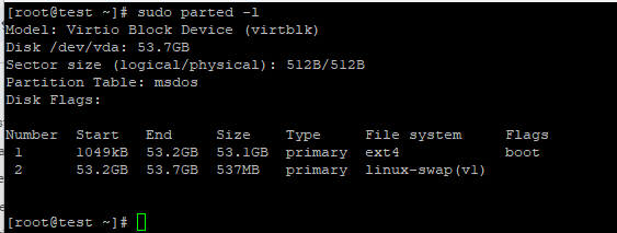 Partition Disk Using the Parted Command