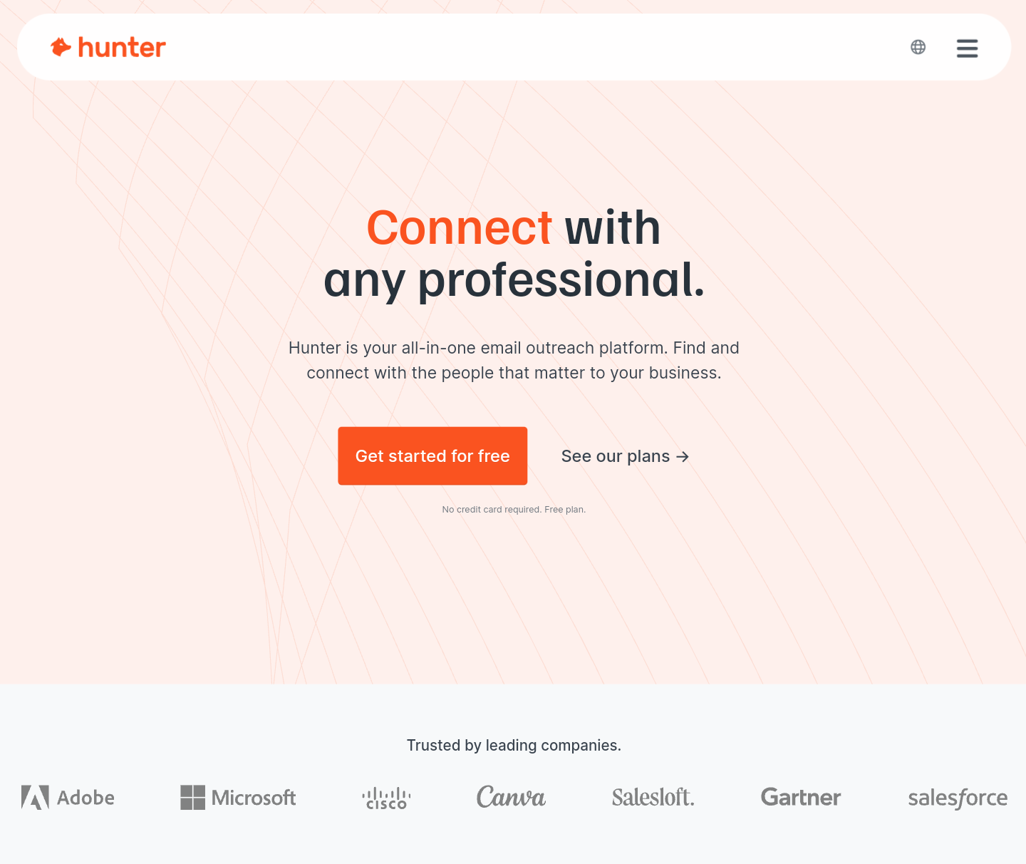 Hunter.io Homepage