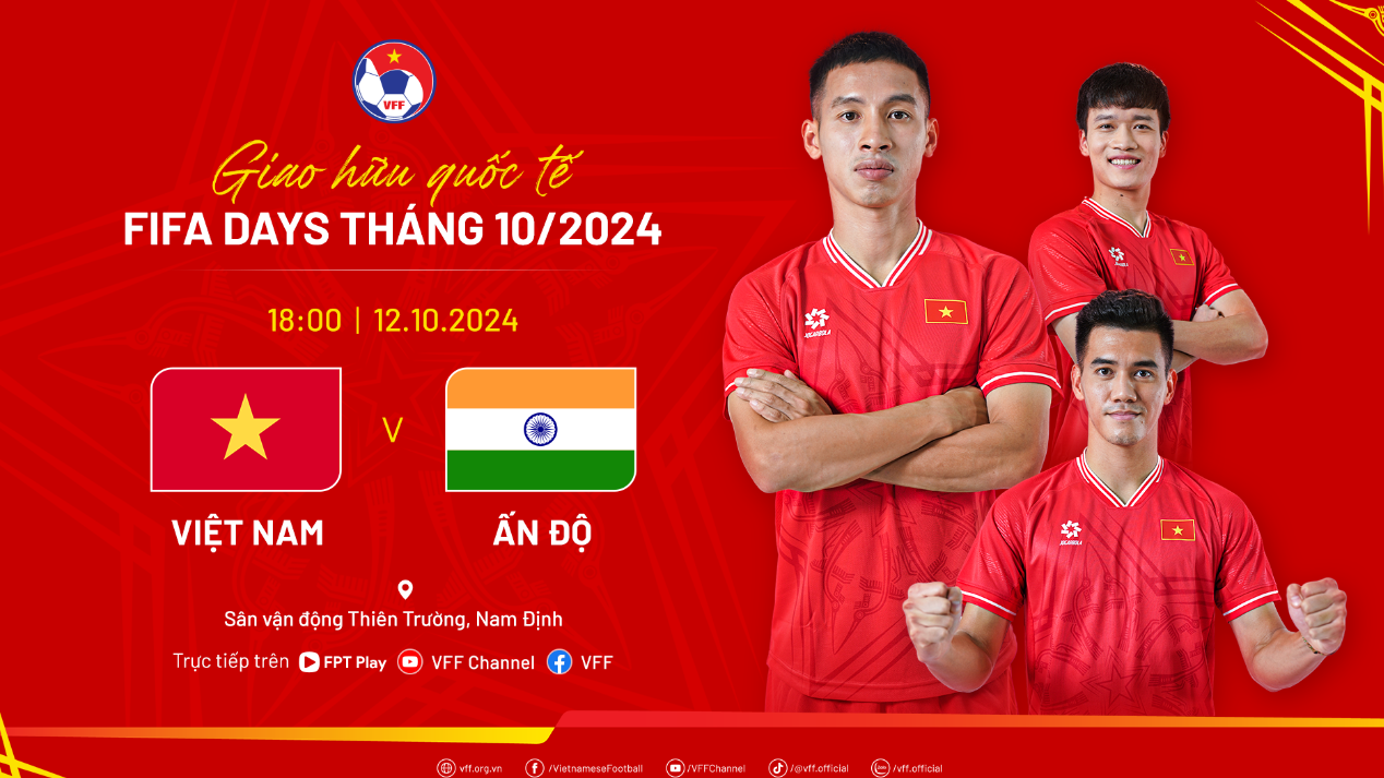 VFF thông báo lịch thi đấu FIFA Days của đội tuyển Việt Nam trong tháng 10