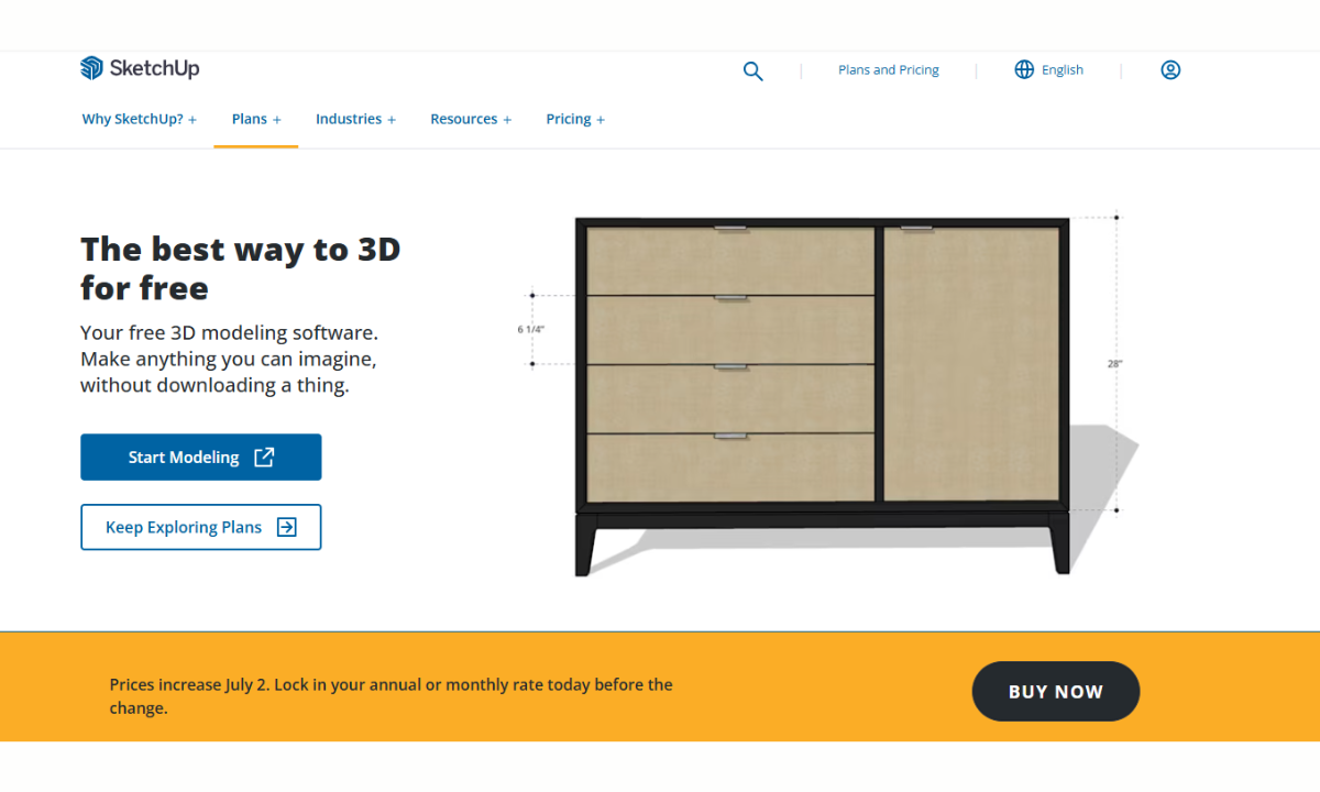 SketchUp Free Dashboard