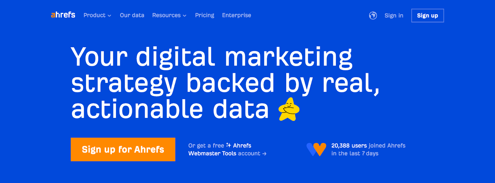 Screenshot of Ahrefs homepage