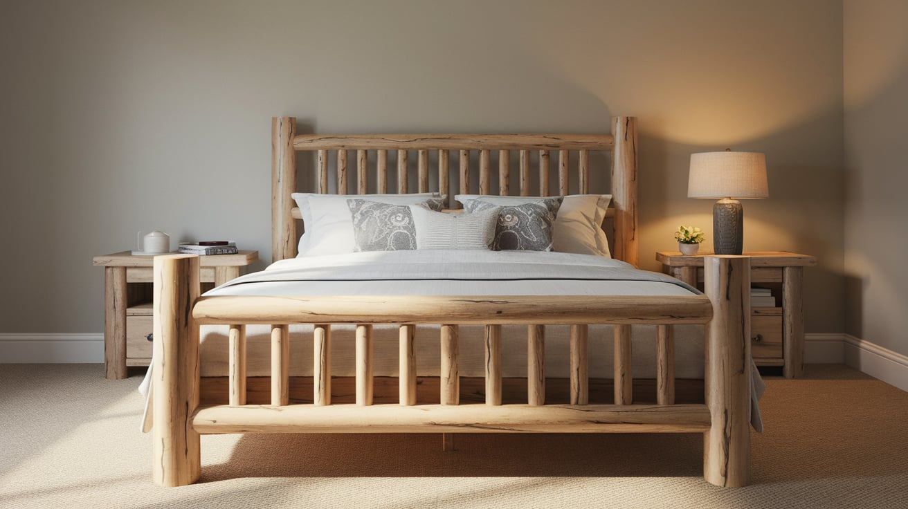 haxtar queen size bed frame-natural