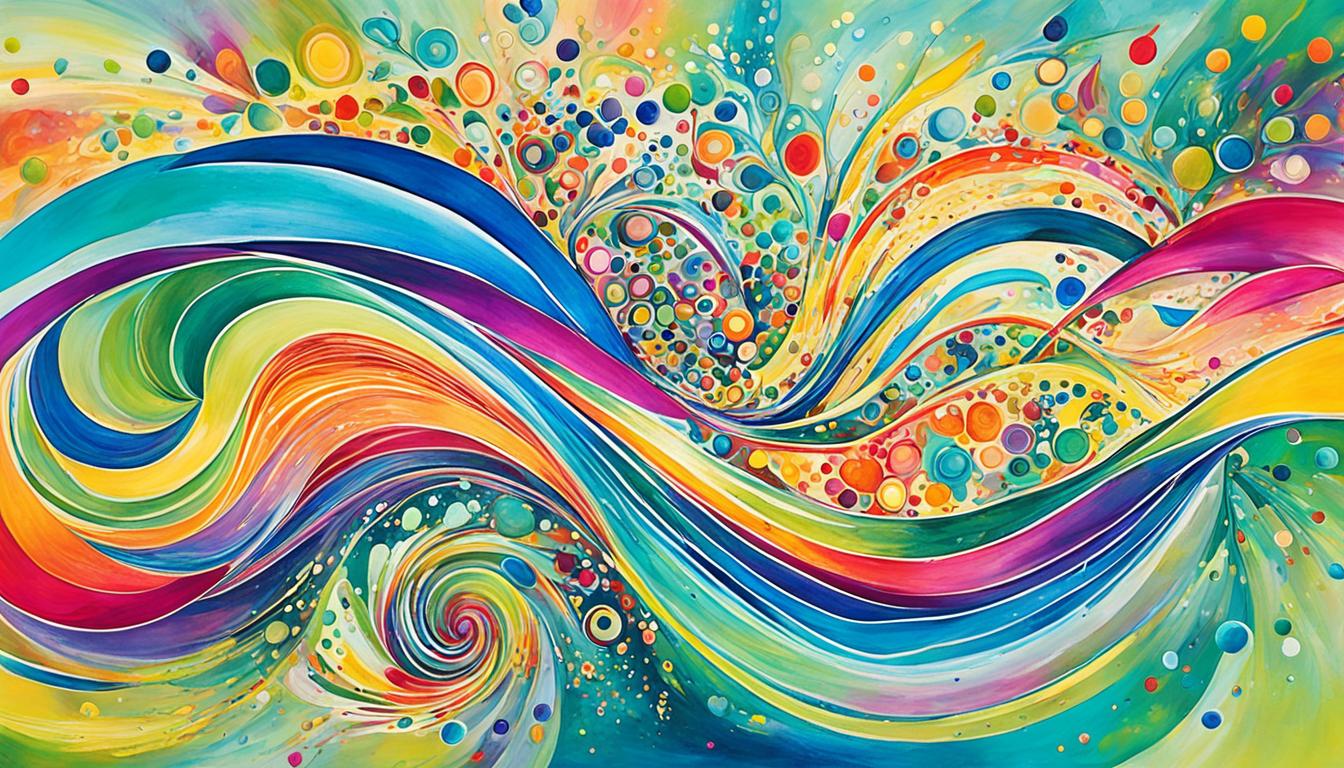 An image that embodies the concept of "the art of allowing" in the teachings of Abraham Hicks. Use abstract shapes and colors to represent the flow and ease of allowing abundance and prosperity into your life. Incorporate a sense of spaciousness and relaxation, as well as a feeling of trust and surrender. The image should convey a sense of limitless potential and possibility, as well as a deep sense of peace and wellbeing. Avoid any literal or representational depictions, focusing instead on capturing the essence of the concept through form, color, and texture.