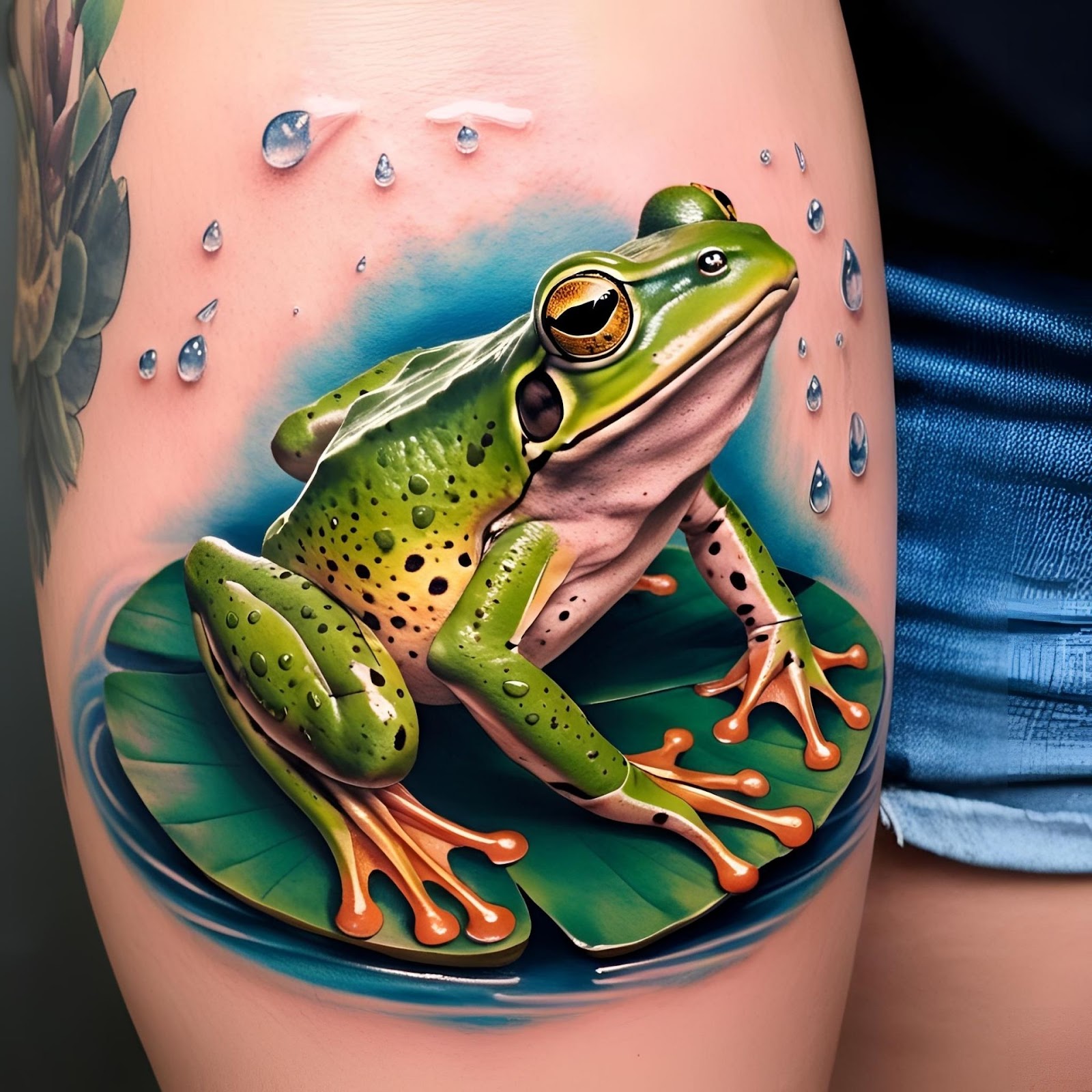Realistic Frog Tattoo