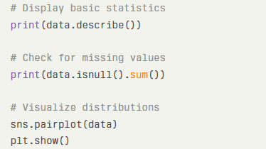 Example code for basic EDA