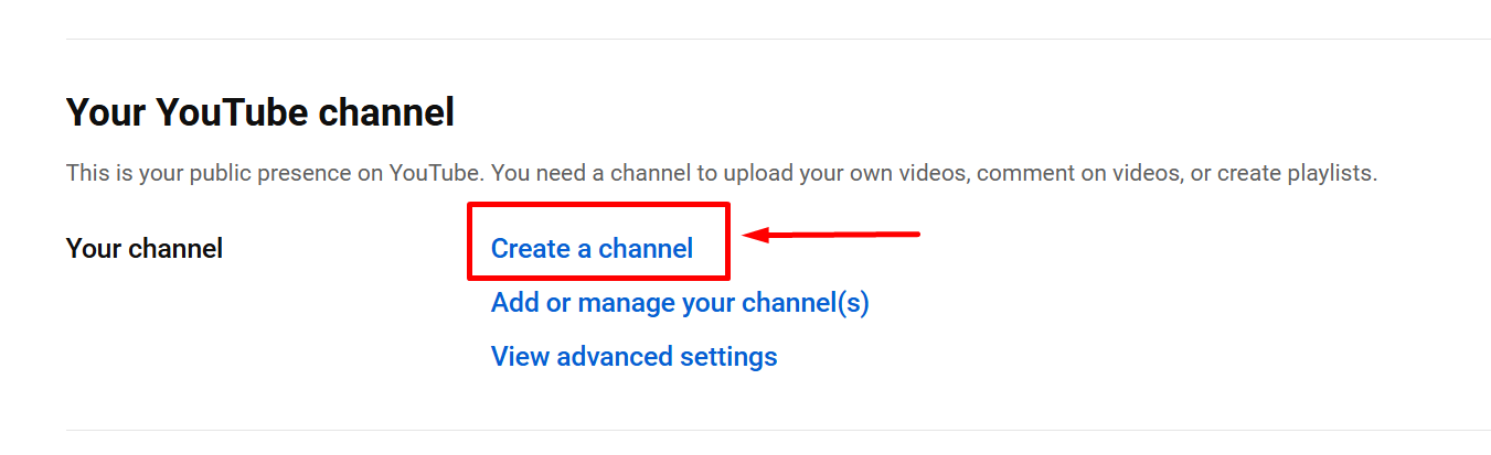 YouTube settings