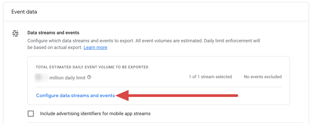 15.1 Configure data streams and events