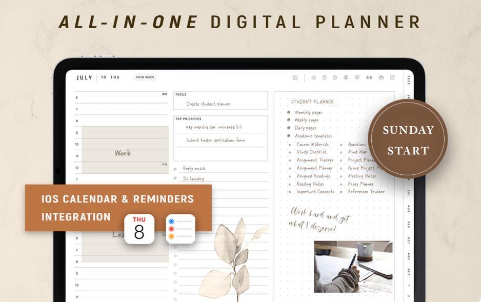 Goodnotes Planner Template: All-in-one Digital Planner by For Little Lion