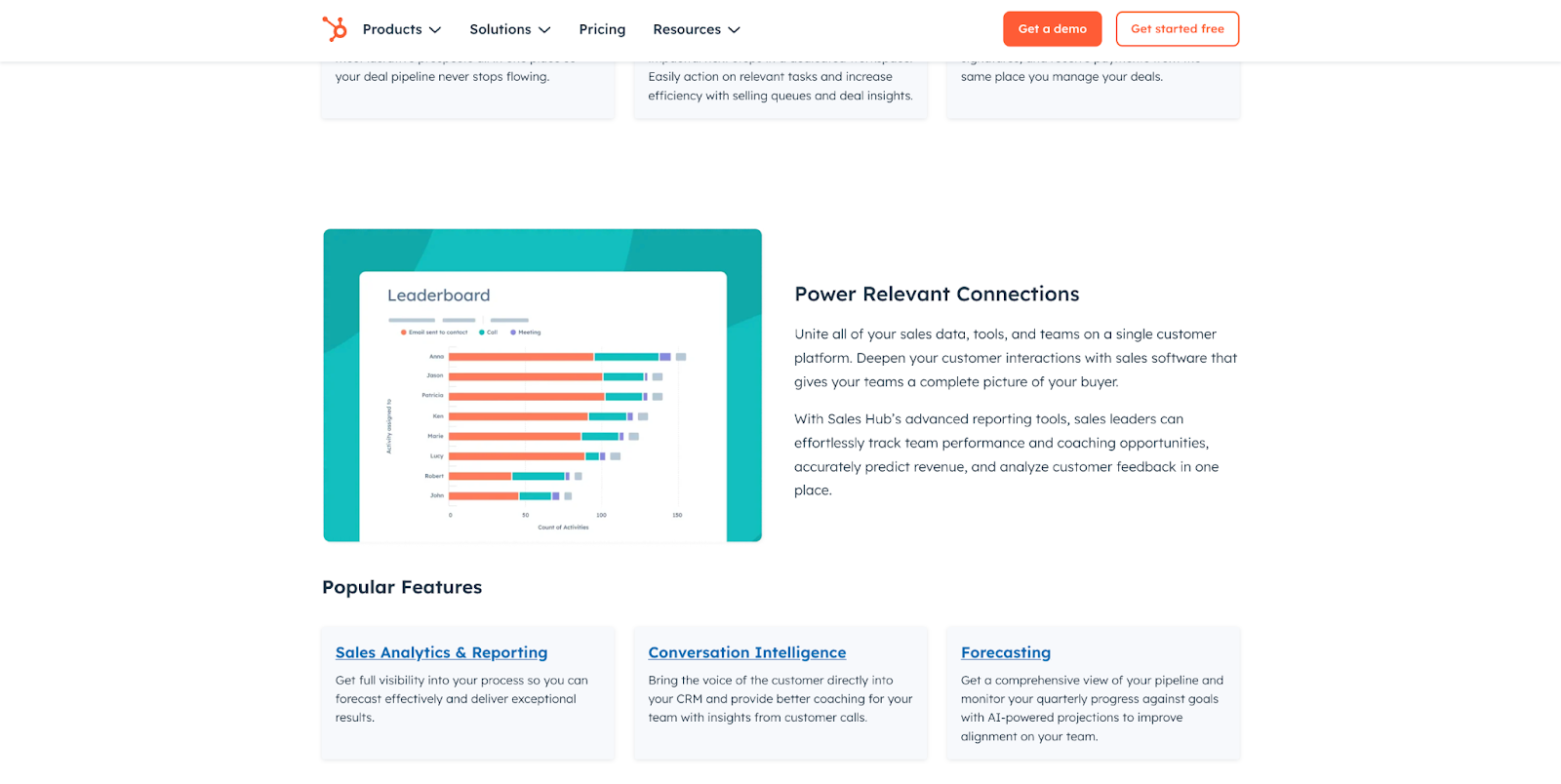 Hubspot sales key features