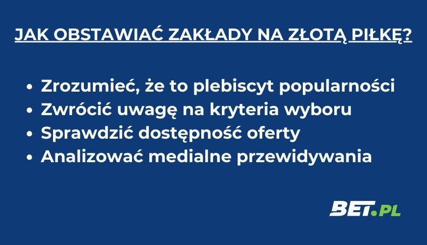 Jak obstawiać zakłady bukmacherskie na Złotą Piłkę?