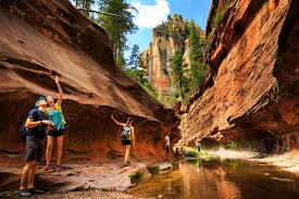 Group backpacking West Fork of Oak Creek, Sedona