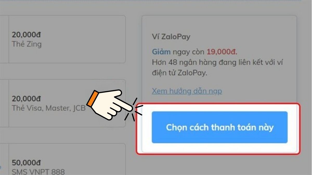 Nạp thẻ game GunPow bằng Zalo Pay bước 4