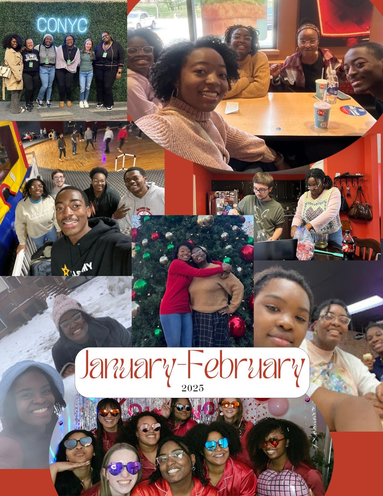 A collage of people posing for the camera