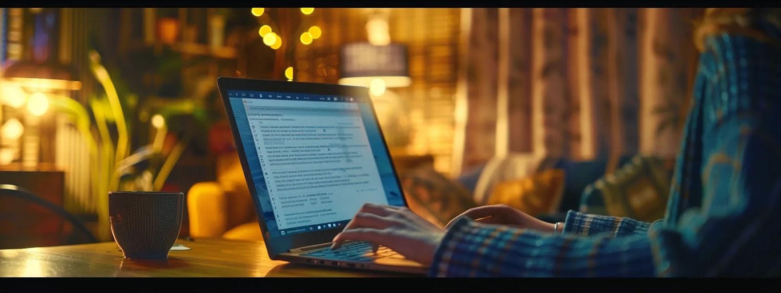 a person scrolling through various online safety resources on a laptop.