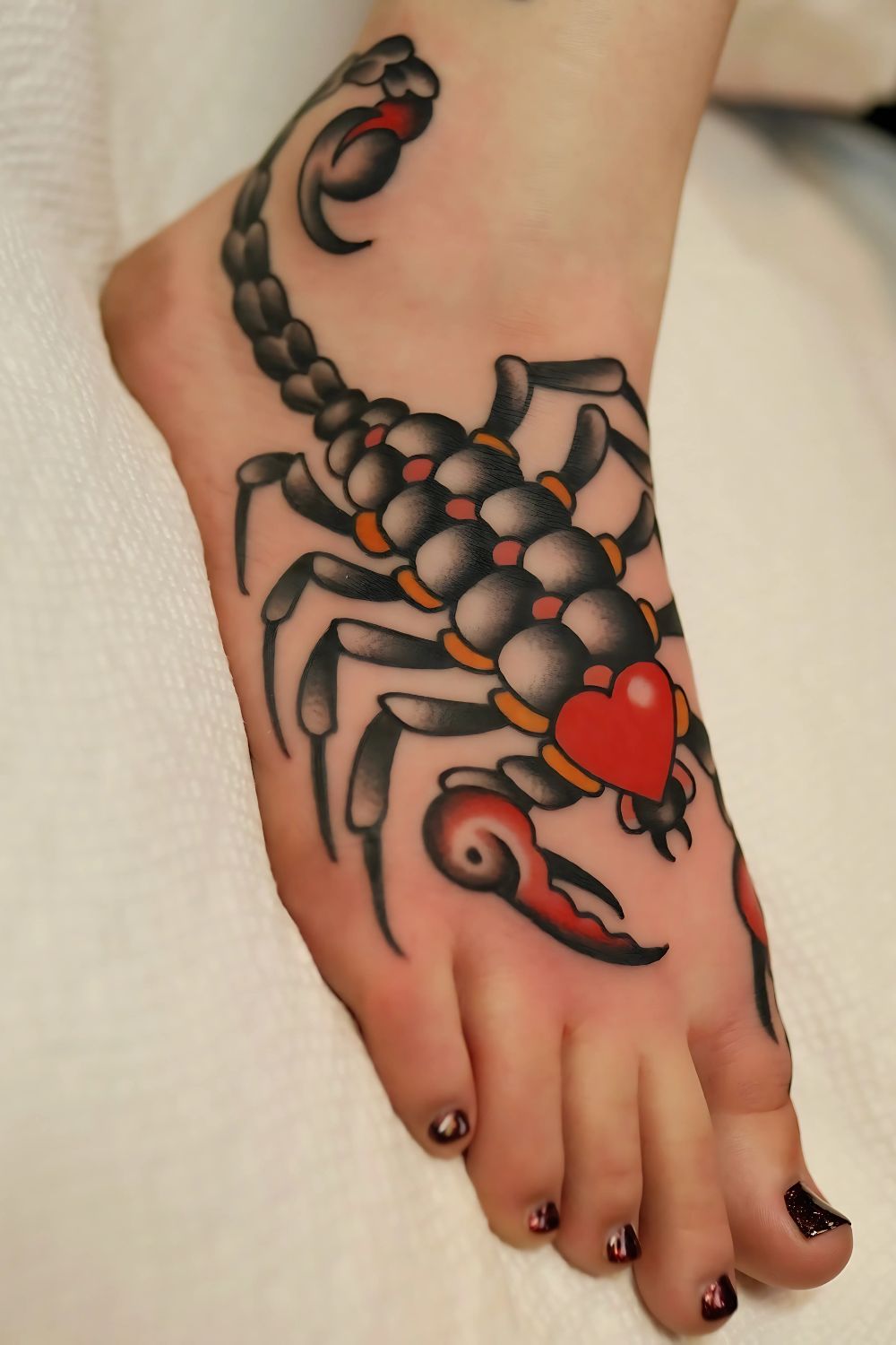 Tiny Scorpion Tattoo on the Foot