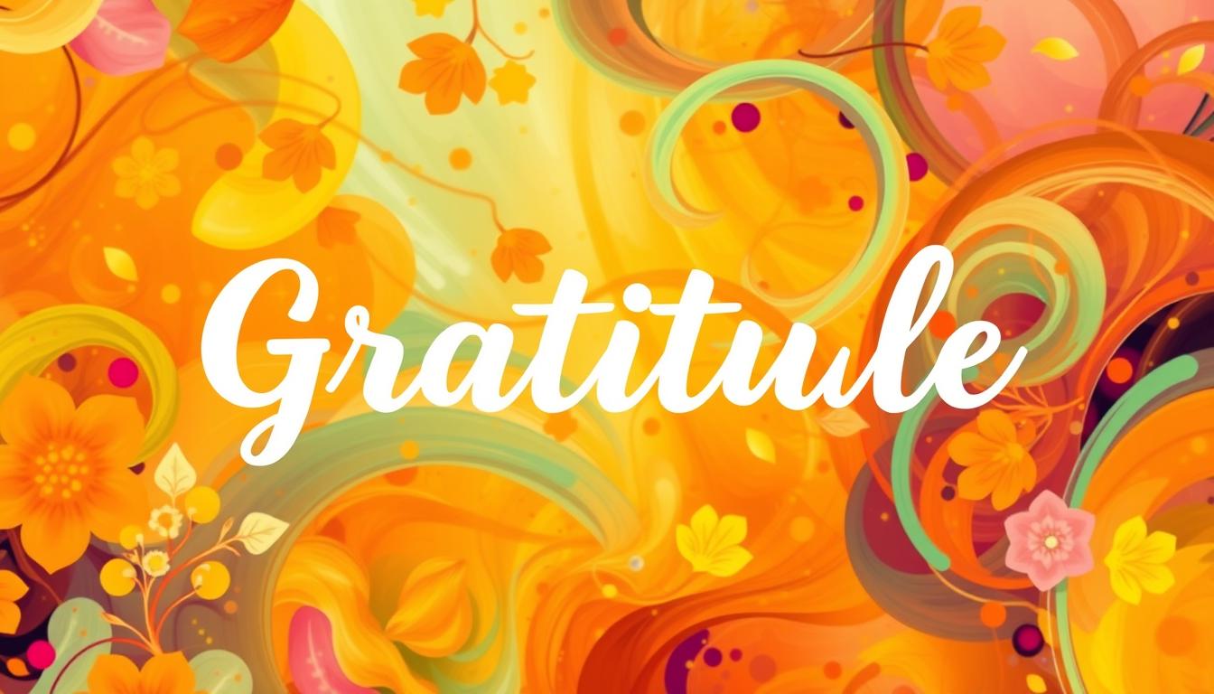 An image that conveys the feeling of gratitude through a burst of vibrant colors and swirling shapes. Show the viewer how good it feels to be thankful, without using any words or symbols. Use warm hues like oranges, yellows, and pinks to represent the warmth of gratefulness. Incorporate organic shapes like flowers or leaves, as well as curved lines and gentle curves, to give the impression of natural abundance and generosity. Let the viewer get lost in the joy of giving thanks, reflecting on all the blessings that they already have in their life.