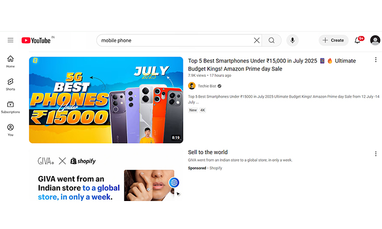 Search intent of youtube