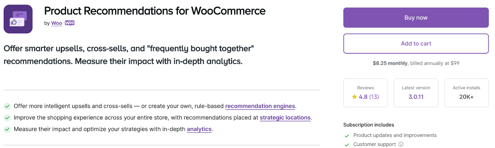 Product Recommendations for WooCommerce store