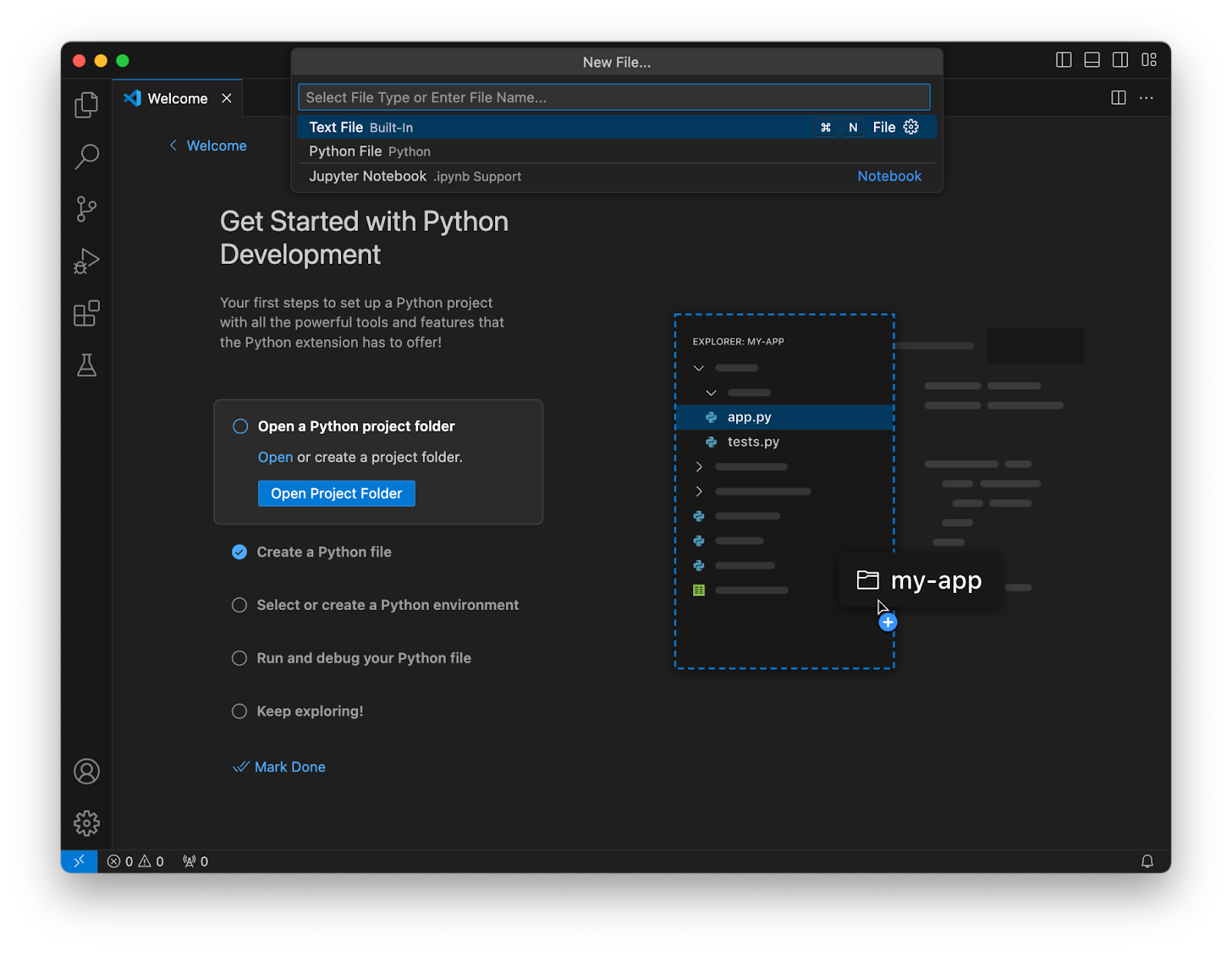 Создание файла в VS Code