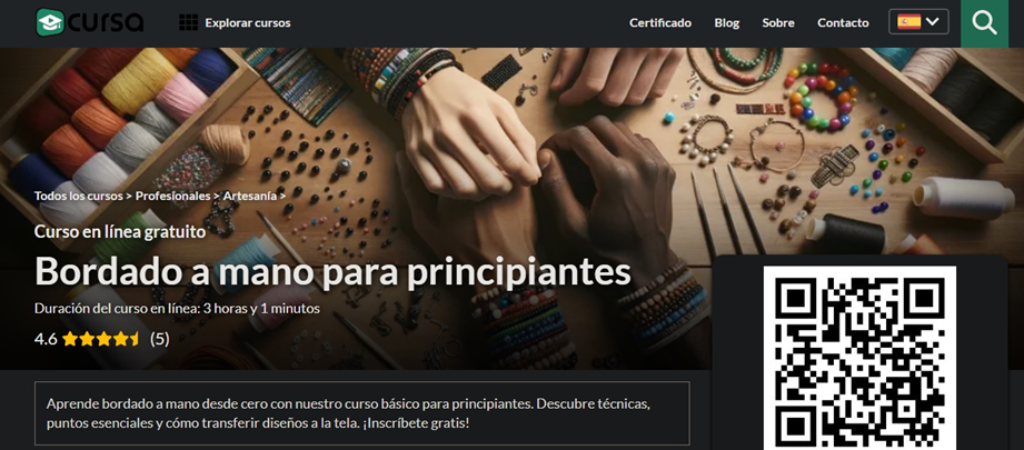 Curso de bordado a mano para principiantes