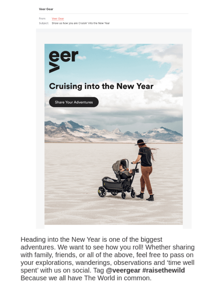 seasonal email marketing from veer gear