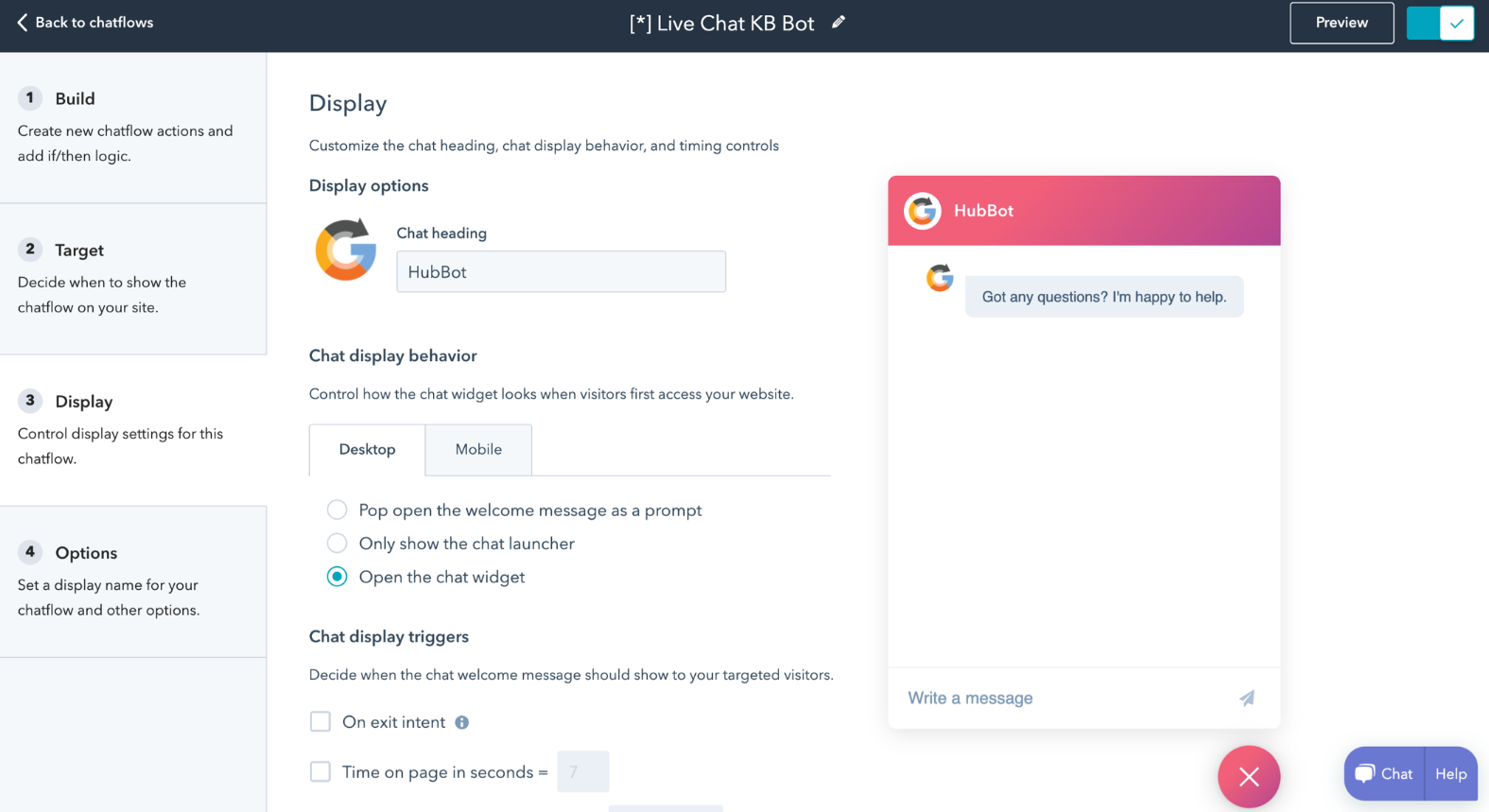 HubSpot Live Chat