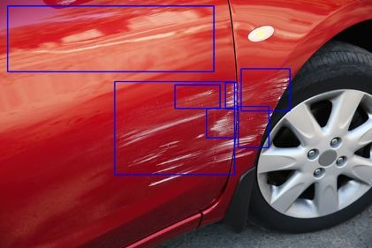 Damage detection via the object detection model