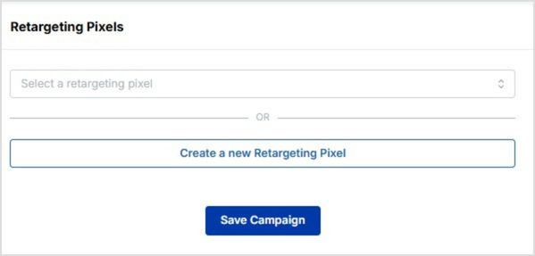 Create a new retargeting pixel