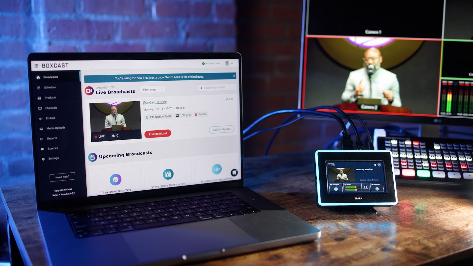 A video of the BoxCast Spark video encoder