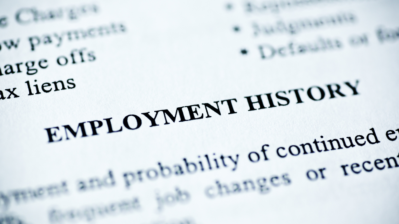 home loan employment history