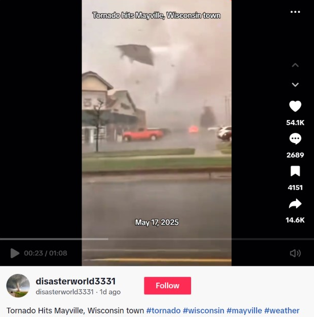 Recent Tornado Clips Mixed With Old Footage From Global Storms