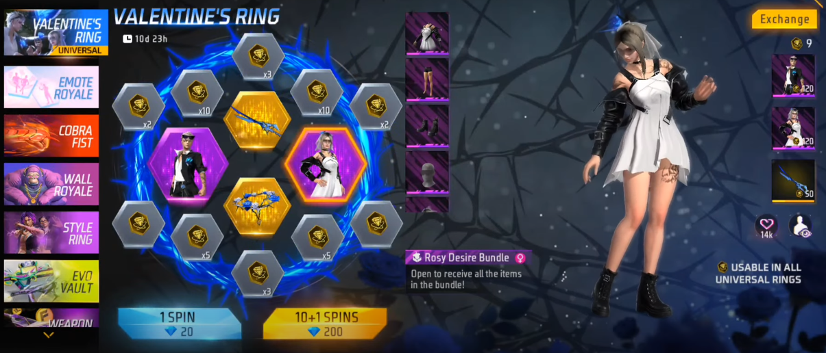 Free Fire MAX: How to Get Exclusive Bundles in Valentine Ring Event 