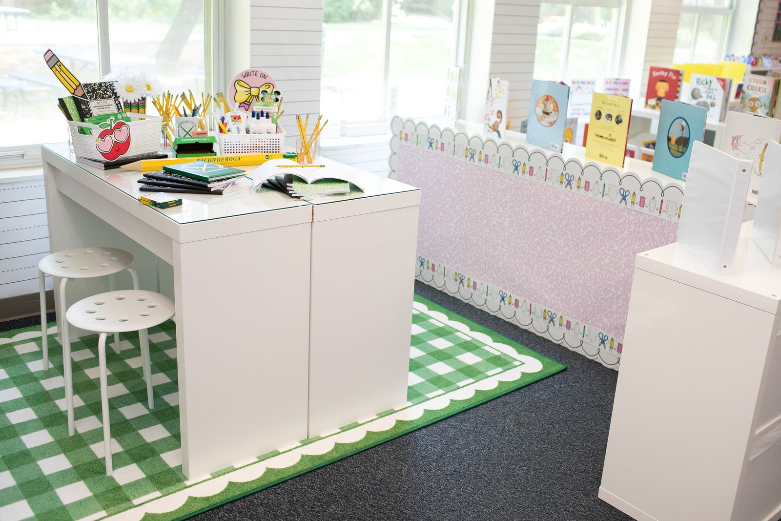 Foam board bulletin boards in the classroom