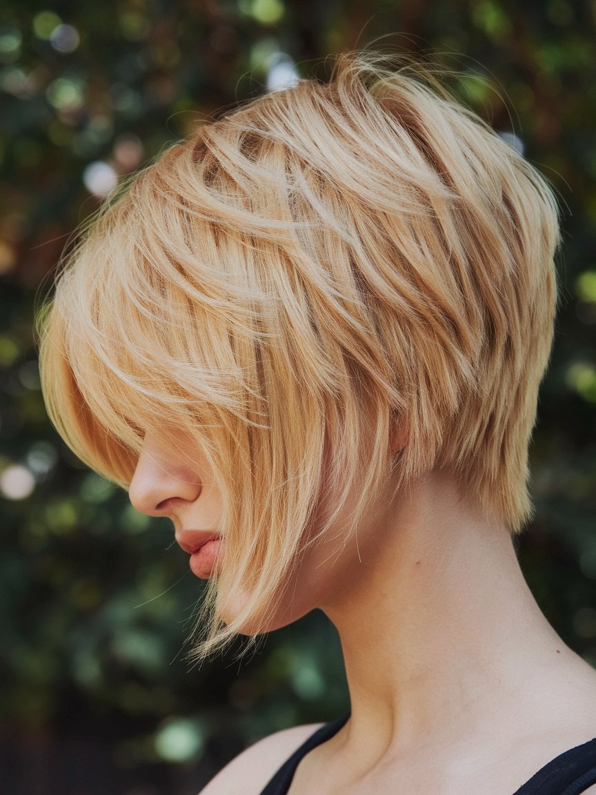 24. Asymmetrical Honey Blonde Pixie