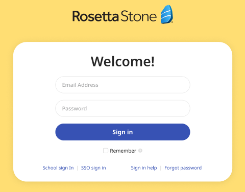 centralized login page for rosetta stone