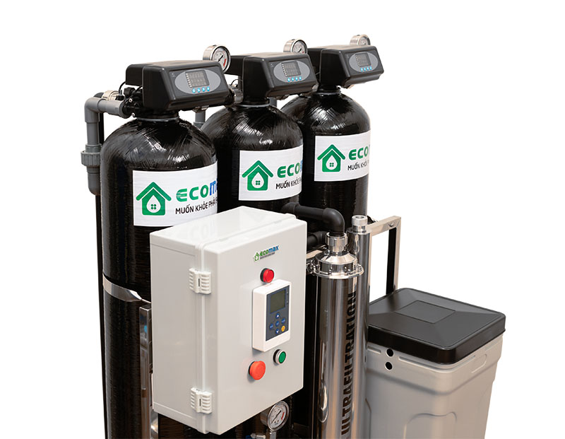 May lọc nước đầu nguồn Ecomax có van tự động xả nước