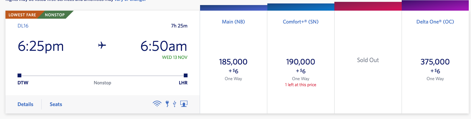 points fares on Air France partner airlines