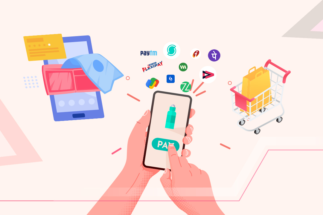 cryptocurrency in everyday life; Image of goods and payment transaction made from one computer to another using bank and online payment methods