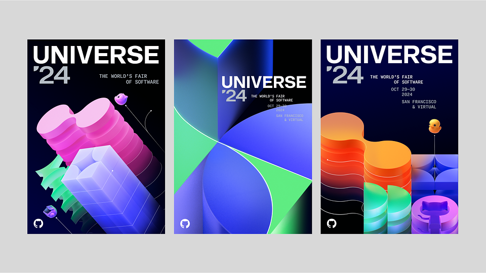 Image from the GitHub x BUCK: Crafting a Dynamic Visual Identity for Universe ’24 article on Abduzeedo