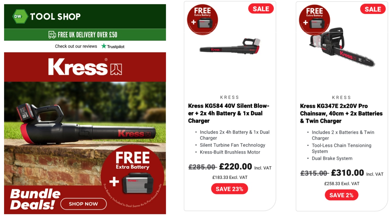 DW Tool Shop’s newsletter in August
