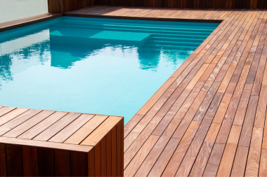 the complete guide to pool decks cedar deck with built in bench custom built michigan