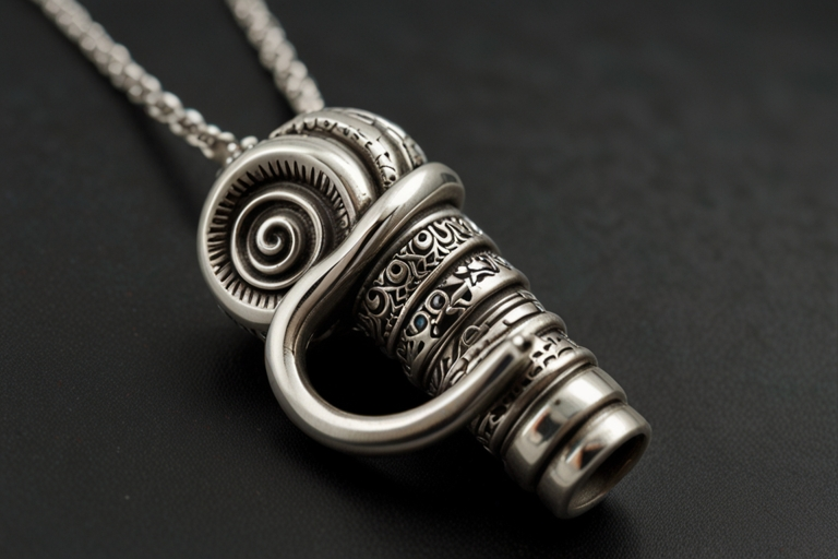 Sterling Silver Ram's Horn Whistle Pendant Meaning