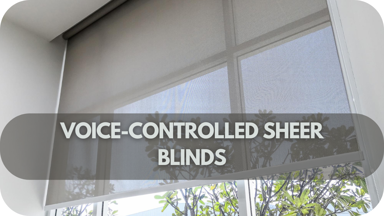 Voice-controlled sheer blinds for adjustable light and modern convenience.