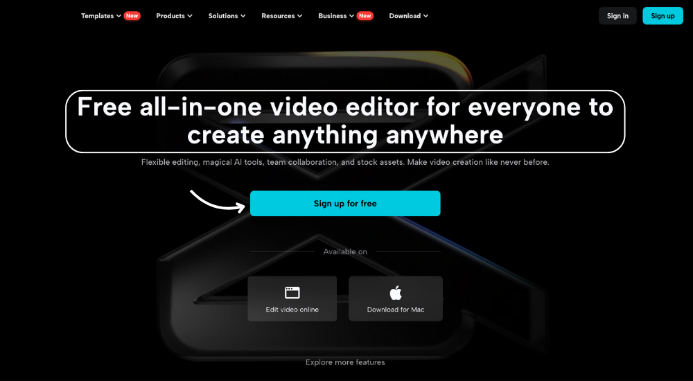 CapCut online video editor