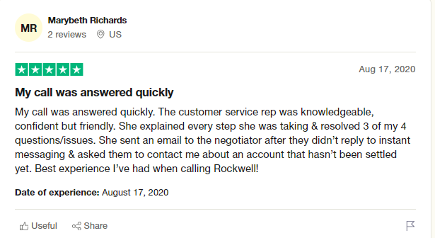 positive review of Rockwell legal group