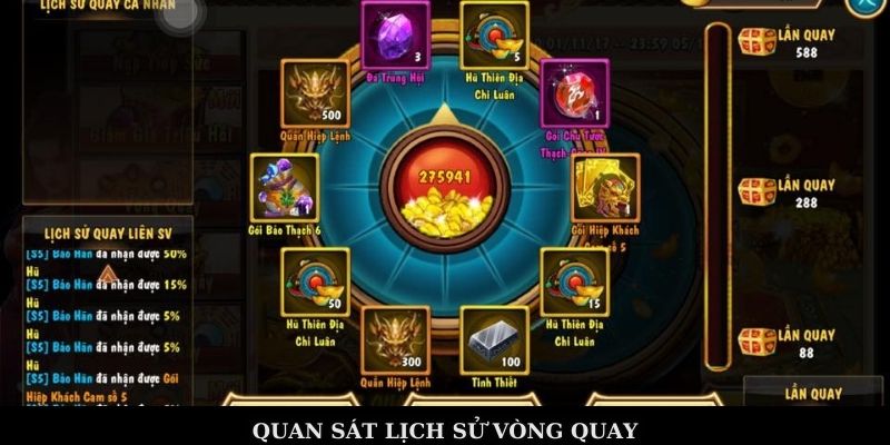 Quan sát lịch sử vòng quay