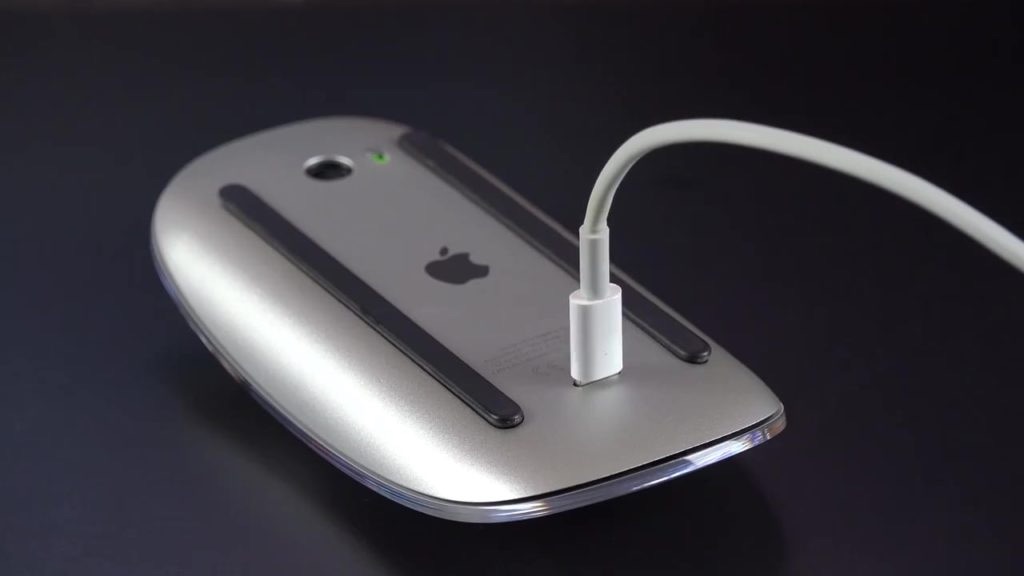 Apple Magic Mouse charging upside down with Lightning cable